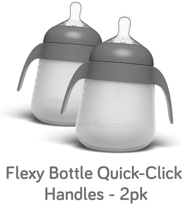 Nanobebe Flexy Bottle Handles, Easy-Grip Ergonomic 2-Pack, Transitional Sippy - Image 7