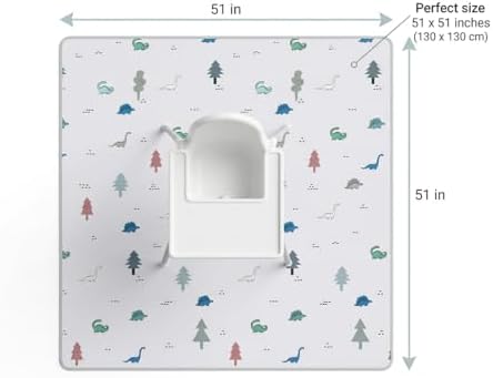 Splat Mat for Under High Chair, Waterproof Washable High Chair Floor Mat - Image 6