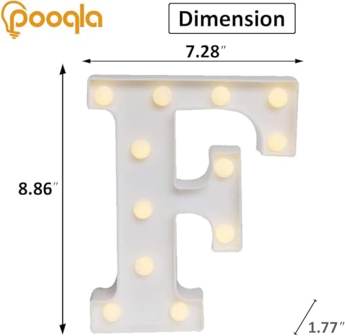 Pooqla LED Light Up Letters, Warm White and Colorful Lighted Marquee Letters - Image 6