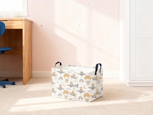 Sanjiaofeng Rectangular Kids Basket Bear Storage Bins, Cute Storage Basket - Image 7