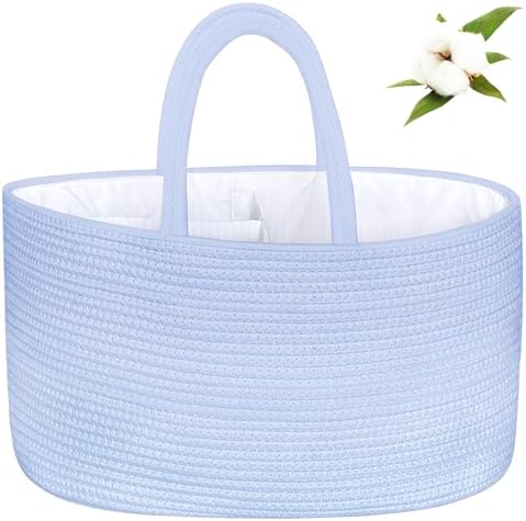 ABenkle X-Large Diaper Caddy Organizer, Boho Rustic Cotton Rope Nursery Baby by ABenkle