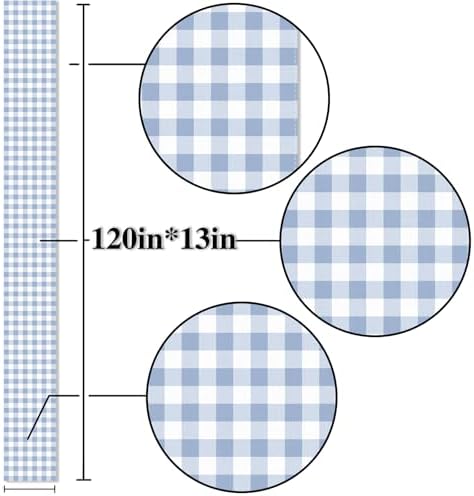 Dusty Blue Gingham Table Runner Light Blue Checkered Boy Girl Baby Shower - Image 6