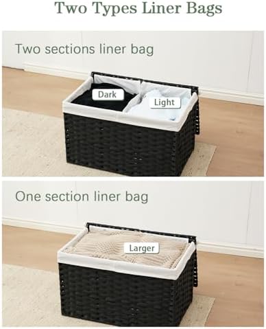 SETVSON Storage Basket with Lid PE Rattan Storage Basket 105L - Image 7