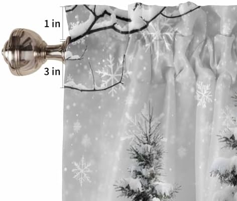 Winter Christmas Kitchen Curtains and Valances Set, Cute Snowman Cardinals - Image 7