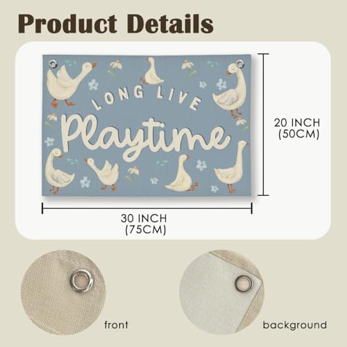 Playroom Wall Decor, Kids Toddler Boy Girls Playroom Silly Goose Decor Hanging - Image 6