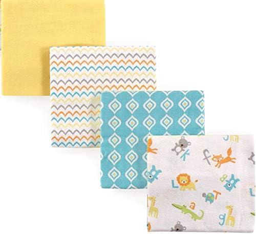 Luvable Friends Unisex Baby Cotton Flannel Receiving Blankets, ABC 7 Count - Image 3