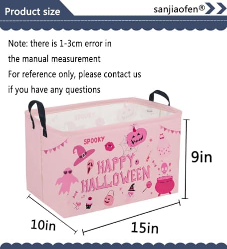 Sanjiaofeng Rectangular Pink Halloween Ghost Storage Basket, Waterproof - Image 7