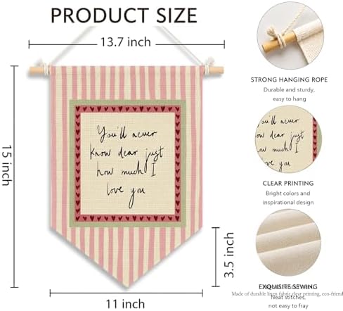 KDHTY Pink Girl Nursery Canvas Hanging Pennant Flag Banner, You'll Never Know - Image 7