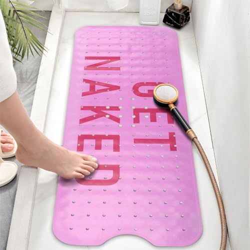 Bathtub Mat Non Slip, Get Naked Extra Long Bath tub Mat Shower Floor Mat - Image 6