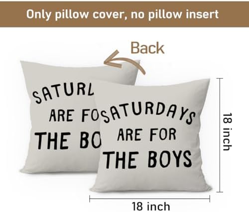 Boys Room Pillow Covers 18x18, Kids Bedroom Decor, Saturdays are - Image 7