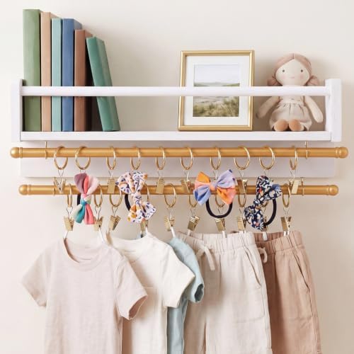 Qunclay Nursery Floating Shelves Headband and Bow Holder by Qunclay