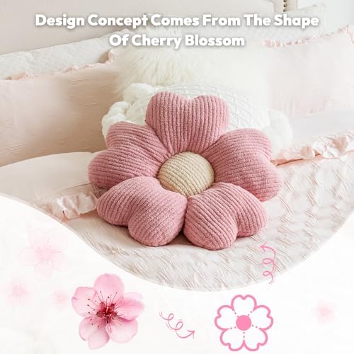 Sioloc Flower Shaped Throw Pillow, Fun Daisy Pillow, 25.6" Large White Flower - Image 6