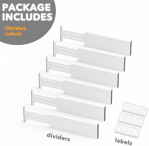 SpaceAid Bamboo Dresser Drawer Dividers 6 Pack, Adjustable 12.5β-17β Organizers - Image 7