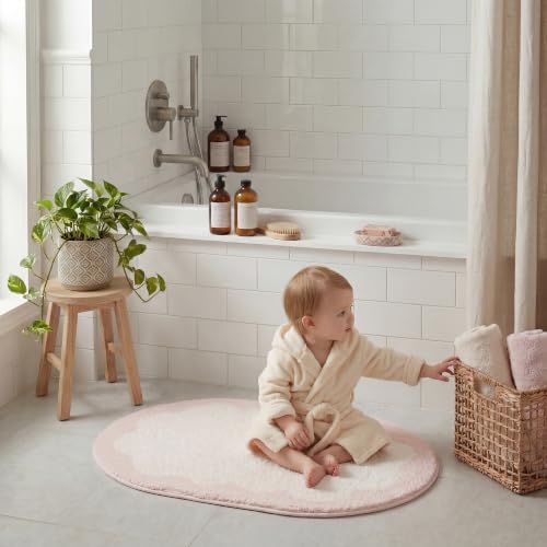 GRANNY SAYS Pink Oval Bathroom Rug, Cute Bath Mat - Image 7