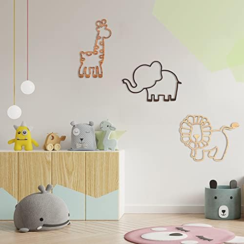 Yulejo 3 Pieces Nursery Wall Decor Jungle Theme Nursery Decoration Wooden - Image 7