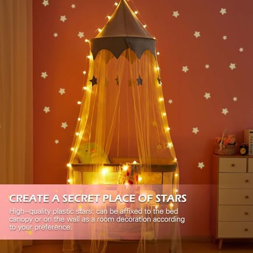 LOAOL Canopy for Kids Bed with Stars, Crib Canopy with Dome & Soft Net - Image 6