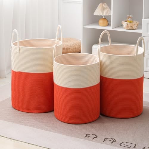 Woven Laundry Hamper Tall Rope Storage Basket - Image 6