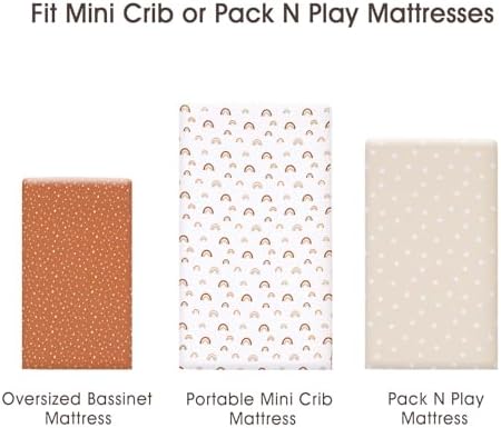 PHF 3 Pack Soft Mini Crib Sheets, Rainbow Silky Pack N Play Sheets - Image 6