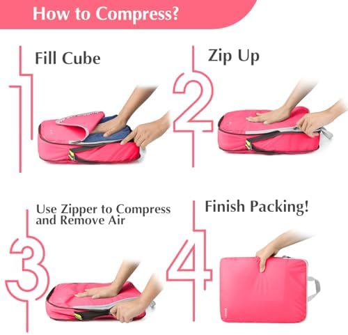 Gonex Compression Packing Cubes, 4-Piece Expandable Travel Organizers - Image 7