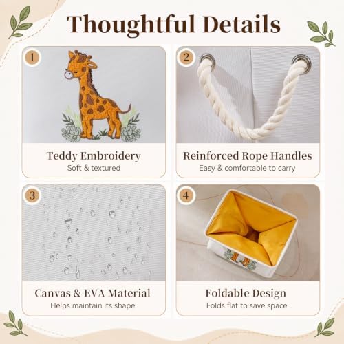 Large Toy Storage Box, Stuffed Animal Storage Baby Toys Basket Giraffe - Image 7