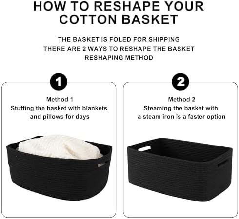 OIASKET Large Storage Basket for Organizing, Woven Rope Basket for Shelves - Image 6