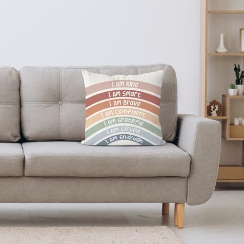 Classroom Red Reading Corner Rainbow Decor Throw Pillow Covers, 20x20 Inch - Image 4
