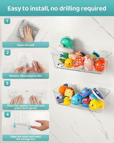 Bath Toy Storage Organizer 2 Pack, Bath Toy Holder - Image 6