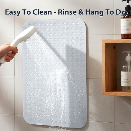 Non Slip Bathtub Mat Bath Shower Mat Clear 17"x30" Standard Size - Image 7