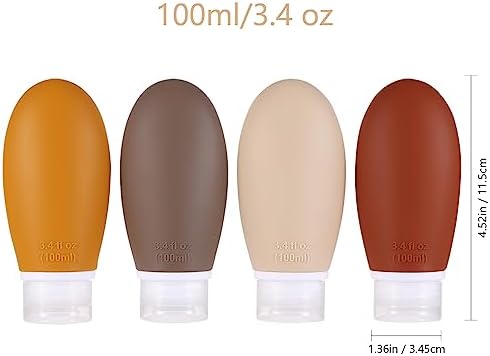 Leak Proof Silicone Travel Bottles, 4 Pack 3.4oz Liquid Squeezable Refillable - Image 7