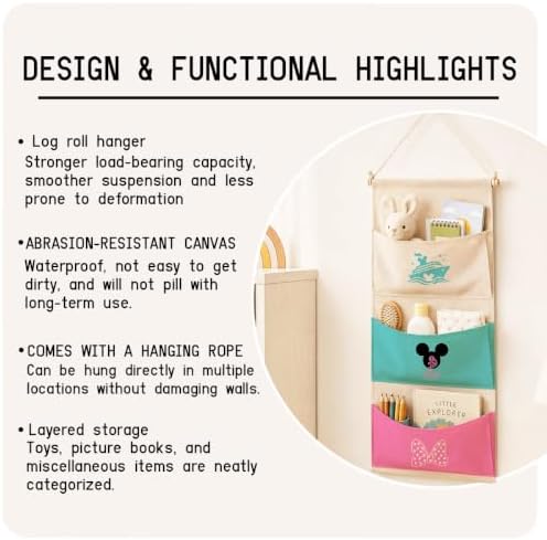 Cute Nautical 3-Pocket Hanging Wall Organizer, Useful Wall Pocket Storage - Image 7