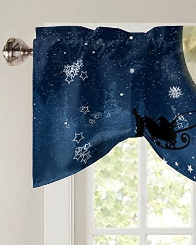 Christmas Blackout Tie Up Valance Curtains - Image 7