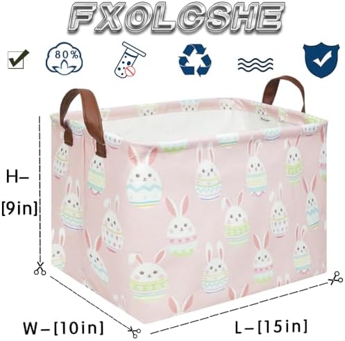 FXOLCSHE Rectangular Easter basket, Girl Easter basket, Nursery Hamper - Image 7