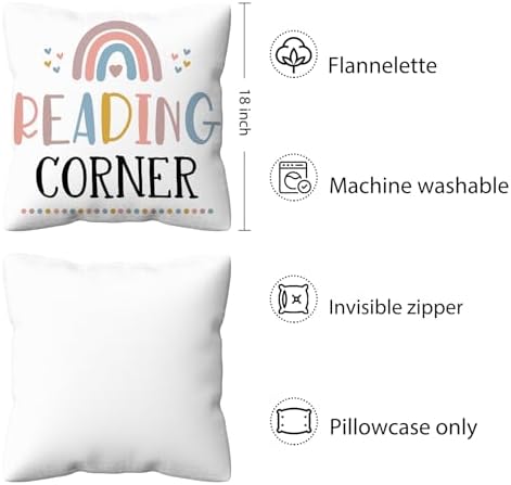 kdqua Reading Corner Pillow Covers 18x18, Classroom Book Nook Throw Pillow - Image 6