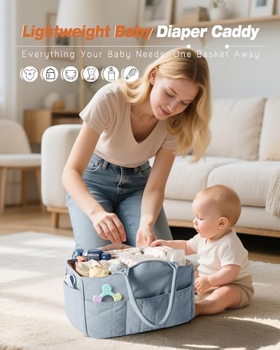 Marscamd Quilted Baby Diaper Caddy - Image 6
