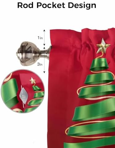 Vandarllin Merry Christmas Valance Kitchen Curtains - Image 7
