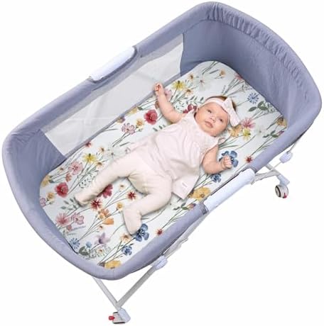Little Grape Land Bassinet Sheets 4 Pack, Ultra Soft Baby Bassinet Fitted Sheets - Image 6