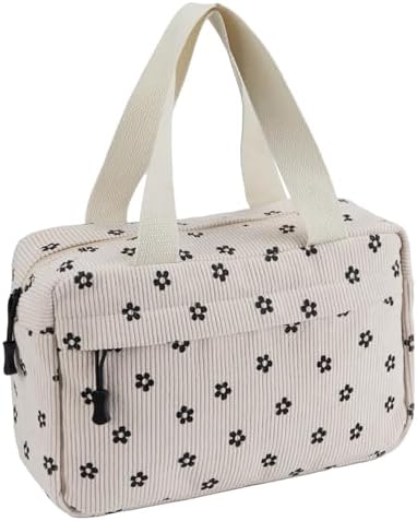 Large Makeup Bag for Women Corduroy Cosmetic bag Make up Bags Zipper Pouch - Image 2