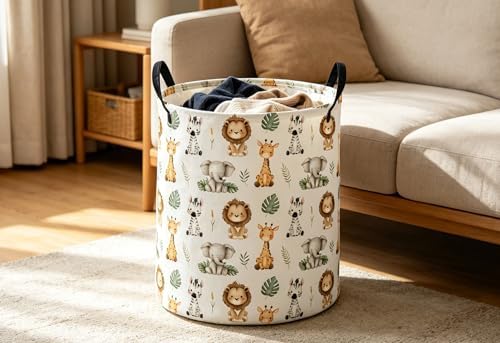 ESSME Animal Laundry Basket, Collapsible Canvas Waterproof Storage Bin - Image 5