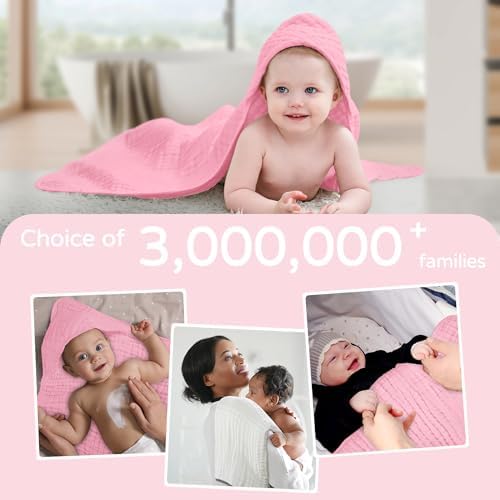 Yoofoss Hooded Baby Bath Towels 2 Pack 100% Muslin Organic Cotton - Image 6