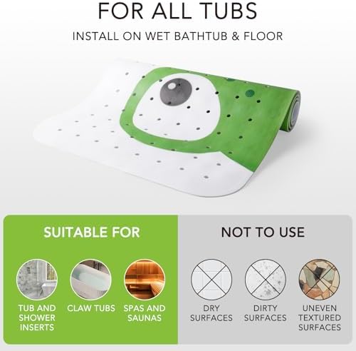 PRATIQUE Kids Bath Mat for Tub Non Slip,40 X 16 Inch Extra Long Kids Bathtub - Image 7