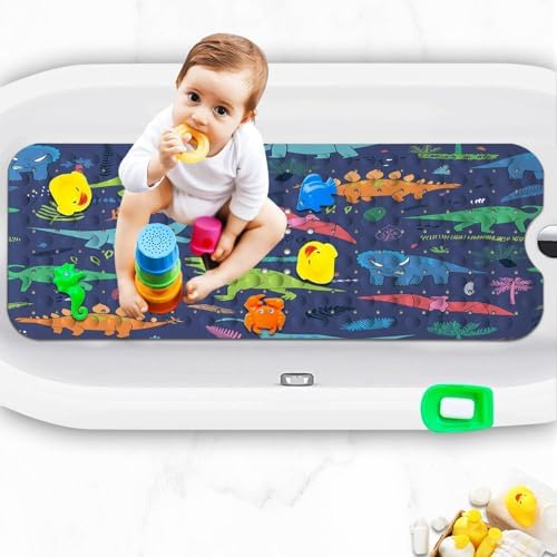 Bathtub Mats for Kids, Cartoon Blue Dinosaur Bath Mat for Tub Non Slip - Image 6