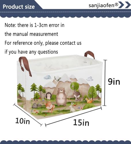 Sanjiaofeng Rectangular Forest Animals Kids Laundry Basket Animal Hamper - Image 7