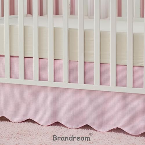 Brandream Scallop Edge Cotton Crib Skirt, Baby Boy Girl Gender Neutral Crib - Image 7