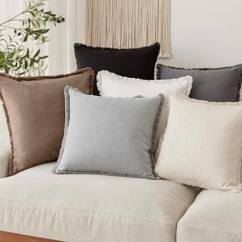 Foindtower Decorative Linen Fringe Lumbar Throw Pillow Covers Cozy Boho - Image 7