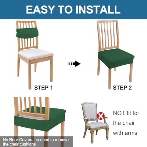 Smiry Waterproof Seat Covers for Dining Room Chairs - Image 6