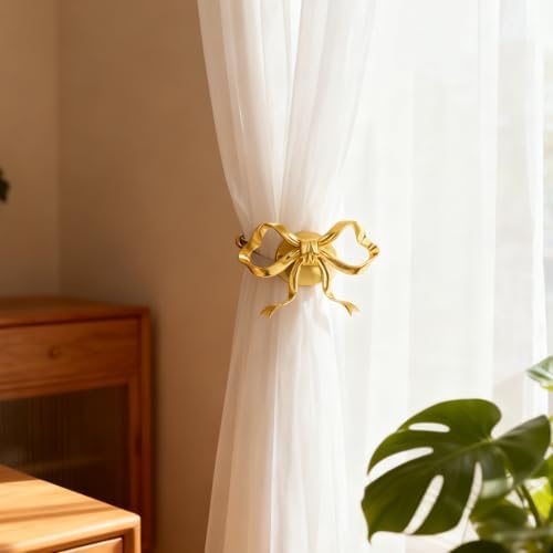 2 Pcs Gold Bow Curtain Tiebacks - Image 7