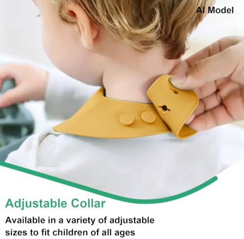 Set of 3 Silicone Bibs for Babies Toddler, Soft Adjustable Bibs for Baby Girl - Image 7