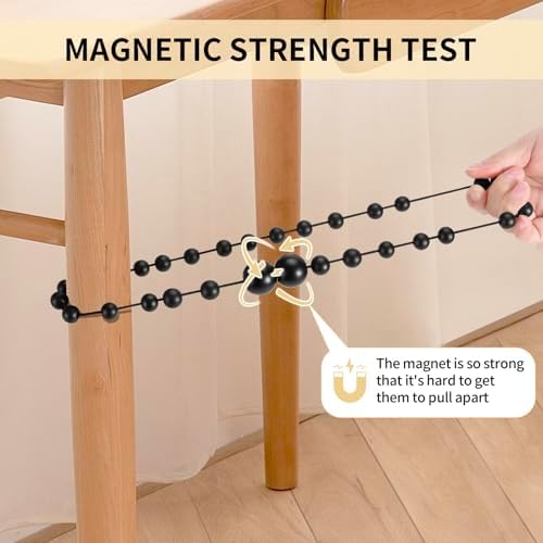 KLOGTSIND Magnetic Curtain Tiebacks, 2 Pack Wood Bead Curtain Holdbacks - Image 6