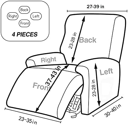 NILUOH Stretch Recliner Covers 4 Piece, Non-Slip Lazy Boy Chair Covers - Image 6