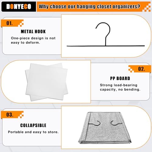 Hanging Closet Organizer 5-Shelf, Oxford Linen Wardrobe Storage - Image 7